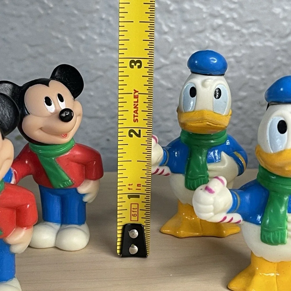 Vintage Disney Mickey Donald Goofy Rubber Figures Christmas String Light Covers